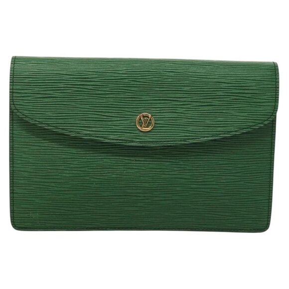 LOUIS VUITTON Epi Montaigne 23 Clutch Bag Green M52664 LV Auth 135445 - Picture 2 of 16